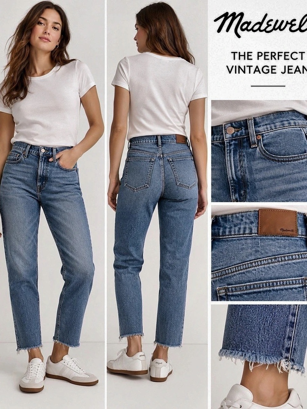 Madewell The Perfect Vintage Jeans 25 Enmore Wash Raw Hem High Rise